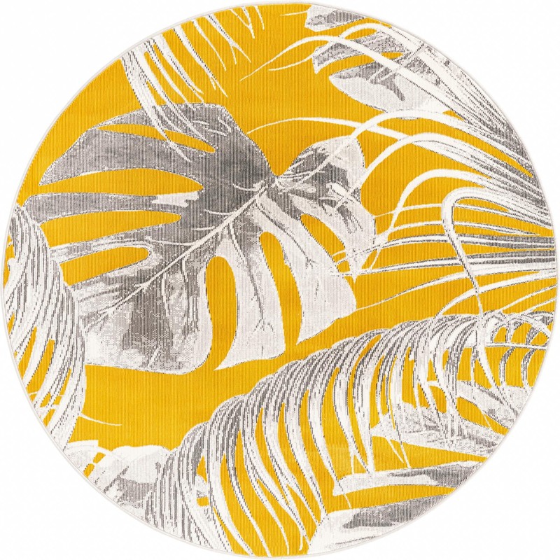 5' 3 x 5' 3 Britton · Floral / botanical rug, yellow