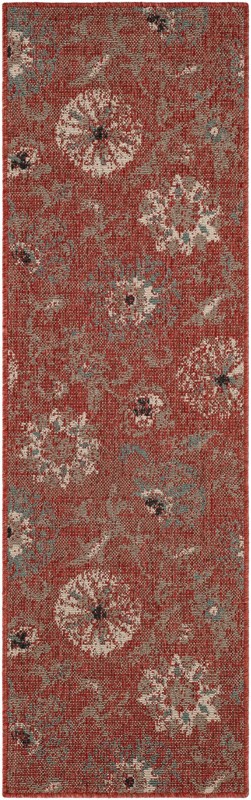 2' x 6' Lofton · Border Outdoor Rug, terracotta