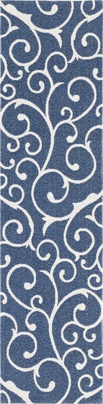 2' x 7' 10 Sylvia · Floral / botanical rug, navy