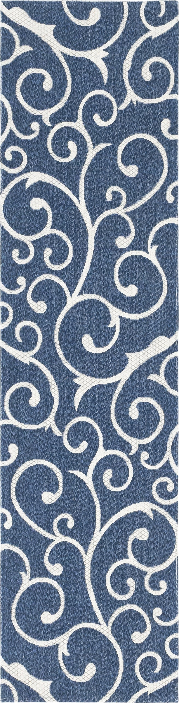 2' x 7' 10 Sylvia · Floral / botanical rug, navy