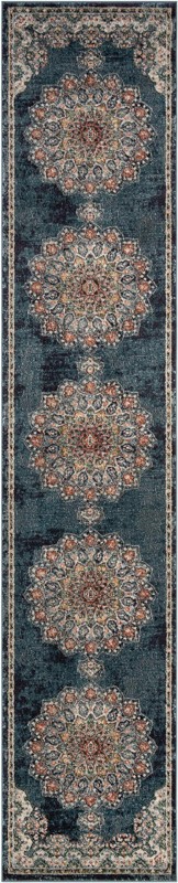 2' 7 x 13' Neale · Border rug, denim blue