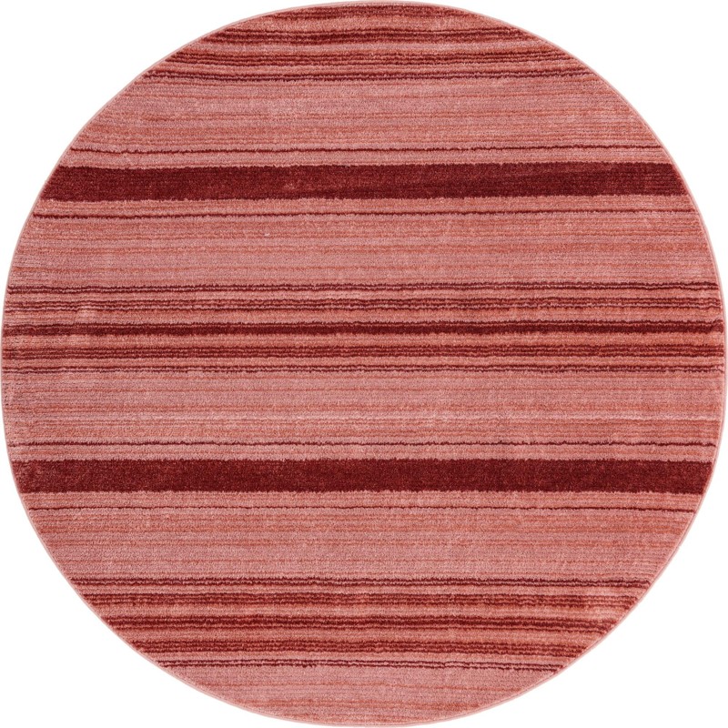 7' 3 x 7' 3 Jagger · Striped rug, rose and red