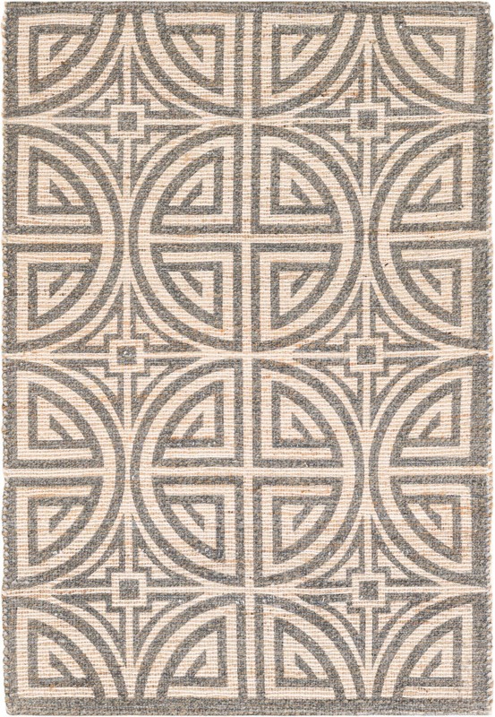 4' 1 x 6' 1 Pasco · Geometric rug, gray and ivory