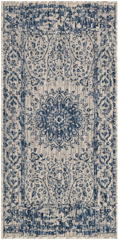2' x 4' Royce · Border Outdoor Rug, blue