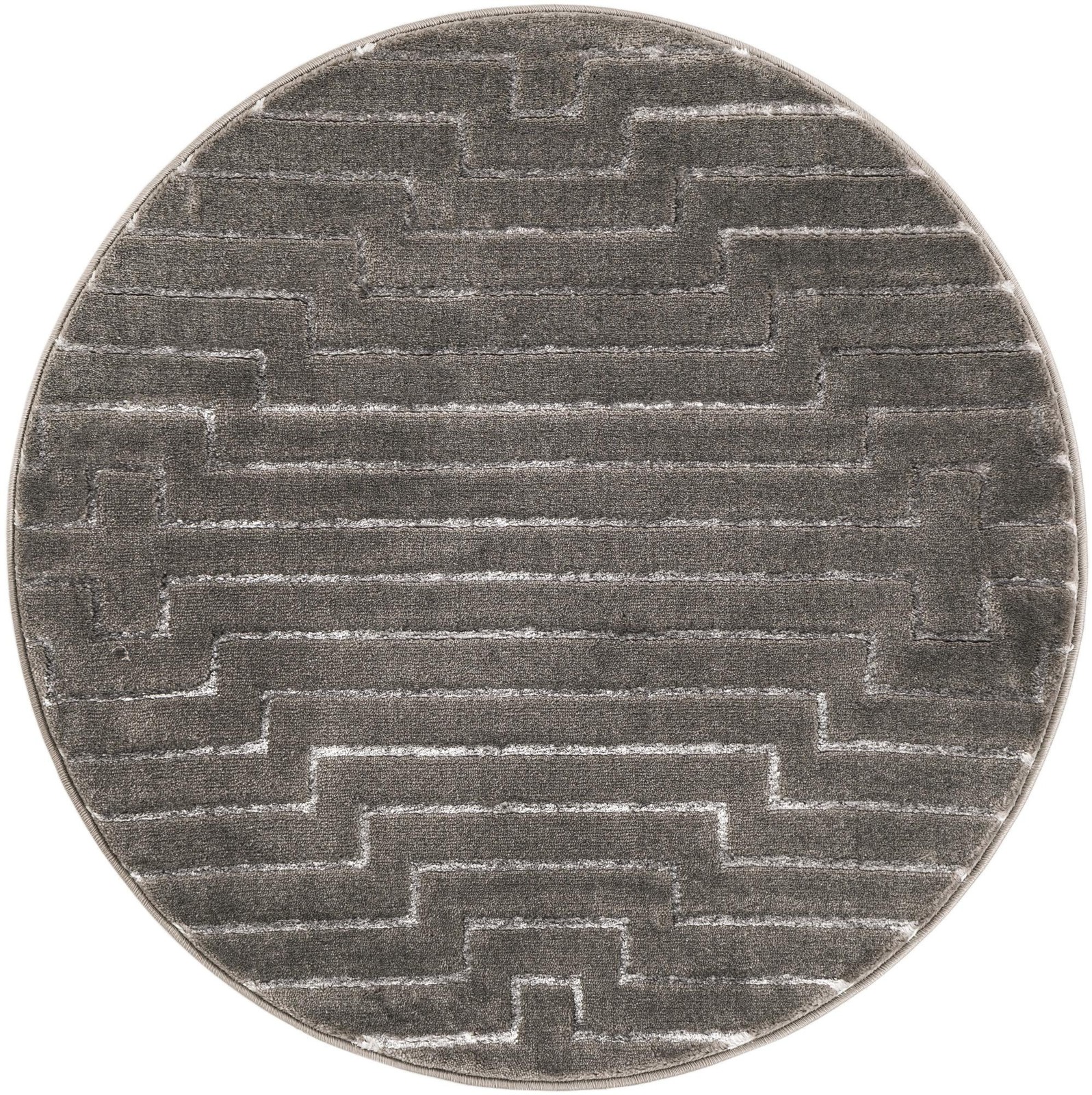 3' x 3' Cottonwood · Geometric rug, gray and silver