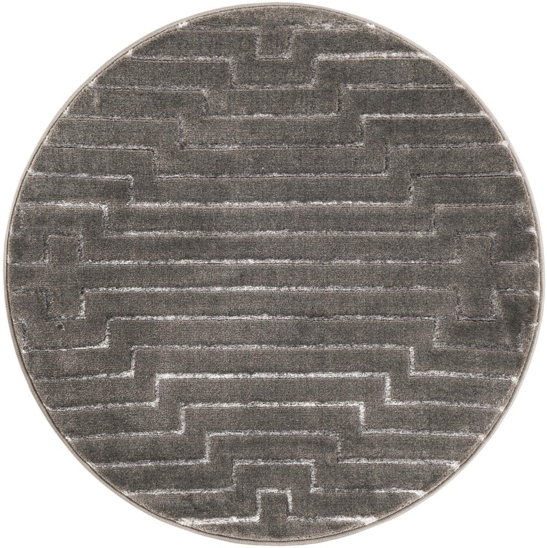3' x 3' Cottonwood · Geometric rug, gray and silver