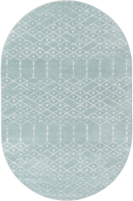 5' 3 x 8' Newcomb · Diamond rug, aqua