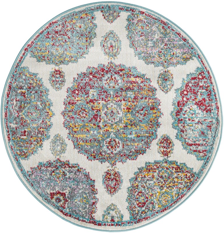 Mather · Medallion rug, cream and multi