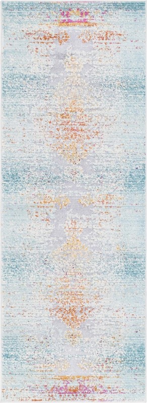 2' x 6' Egret · Medallion rug, blue