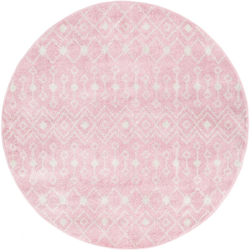 5' 3 x 5' 3 Boswell · Diamond rug, pink