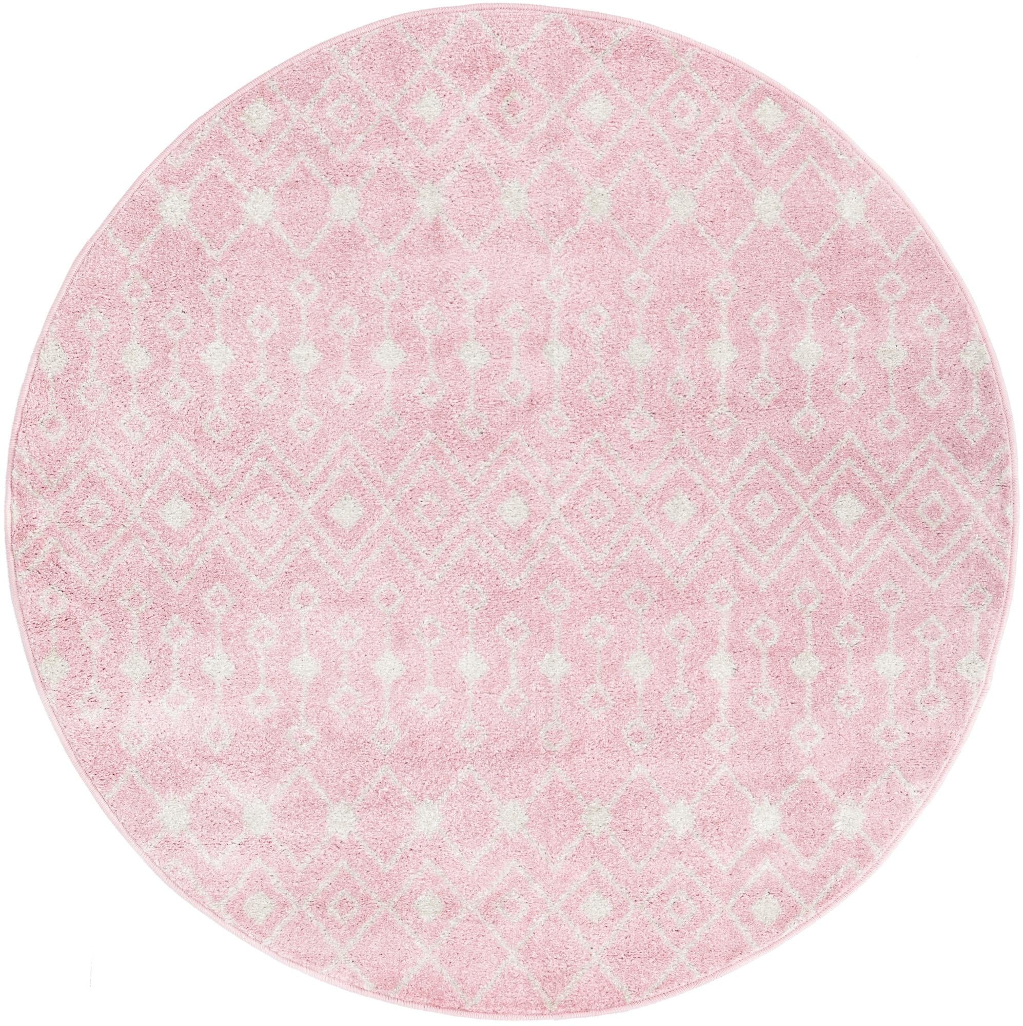 5' 3 x 5' 3 Boswell · Diamond rug, pink
