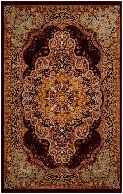 Candlelight · Border Washable Rug, burgundy red