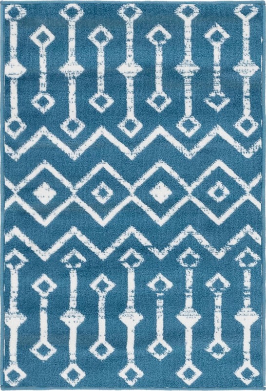 2' x 3' Dudley · Chevron rug, blue