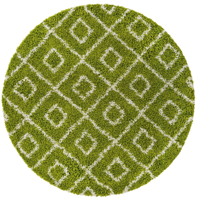 6' x 6' Brock · Geometric Shag Rug, green