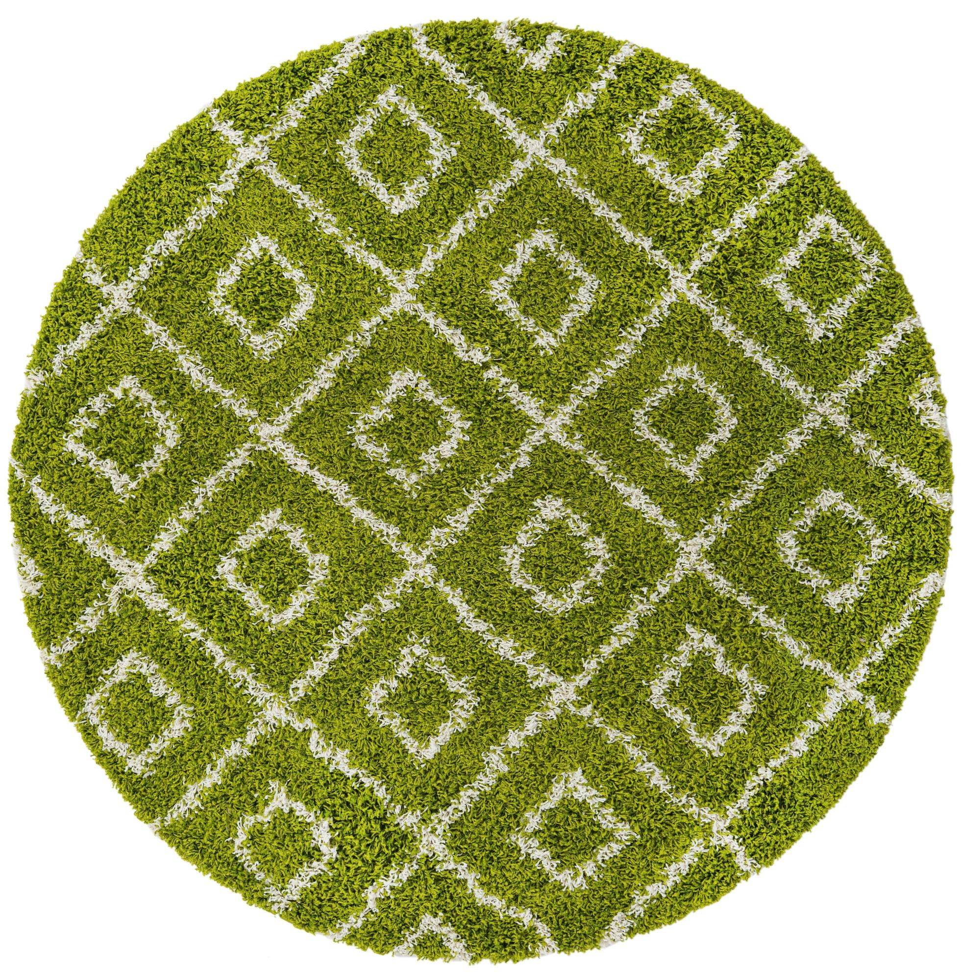 6' x 6' Brock · Geometric Shag Rug, green