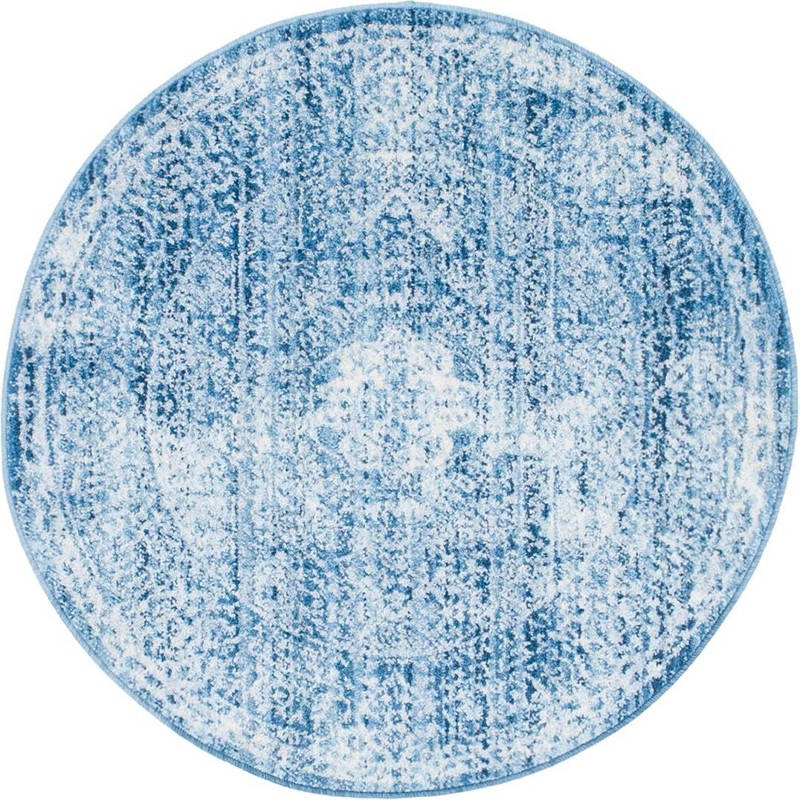 3' 3 x 3' 3 Beaman · Border rug, blue