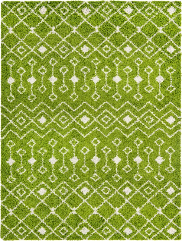 10' x 13' Bayley · Chevron Shag Rug, green