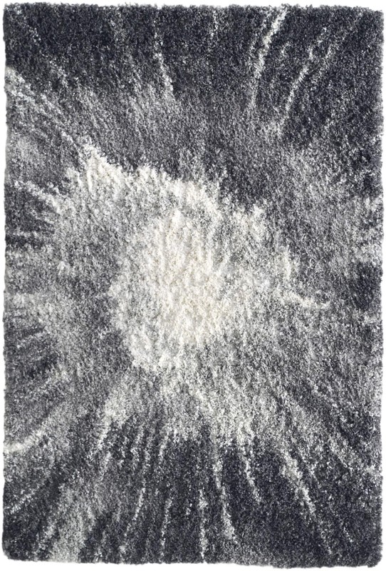 Shirley · Abstract burst Shag Rug, charcoal and ivory