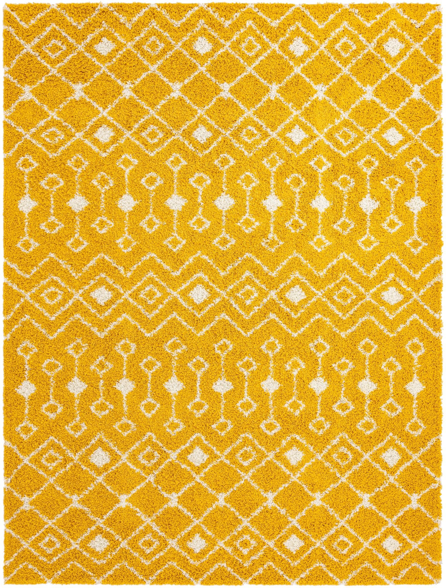 10' x 14' Bayley · Chevron Shag Rug, yellow