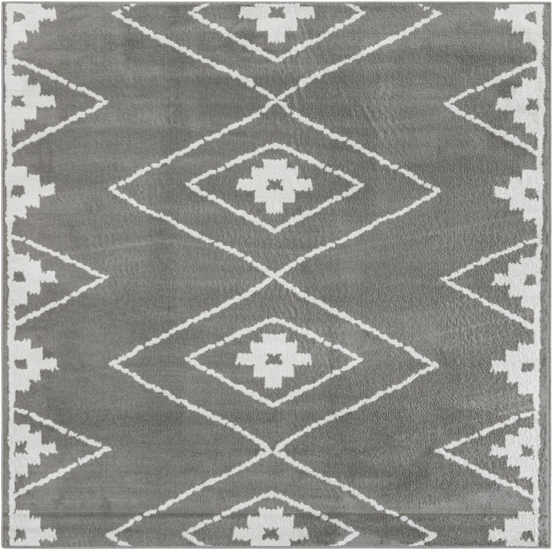 7' 10 x 7' 10 Sumac · Diamond rug, gray
