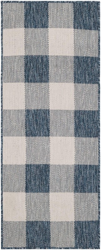 Ramona · Checkered Outdoor Rug, blue