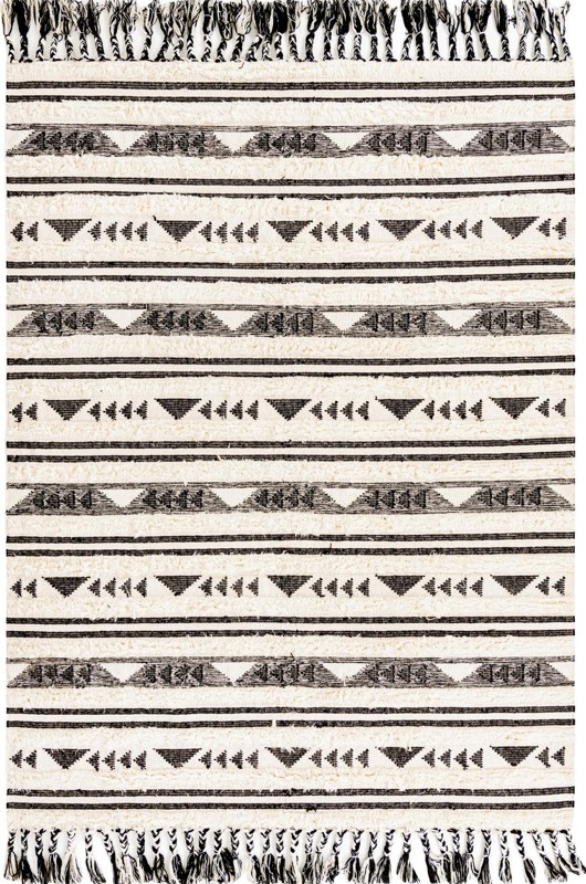 8' x 11' Tolbert · Geometric Wool Rug, charcoal