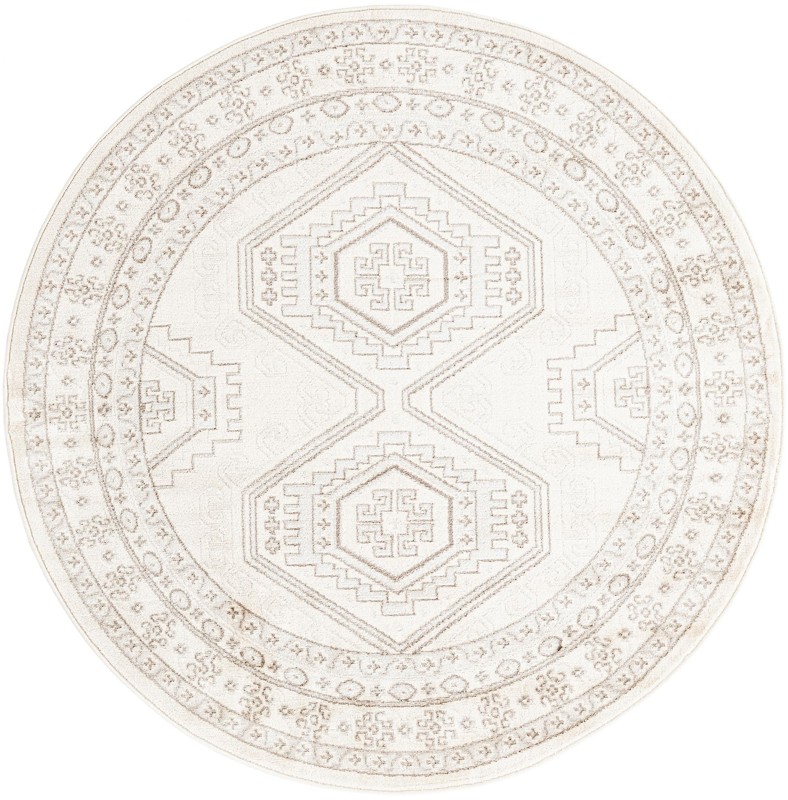 Harmon · Geometric diamond rug, ivory and brown