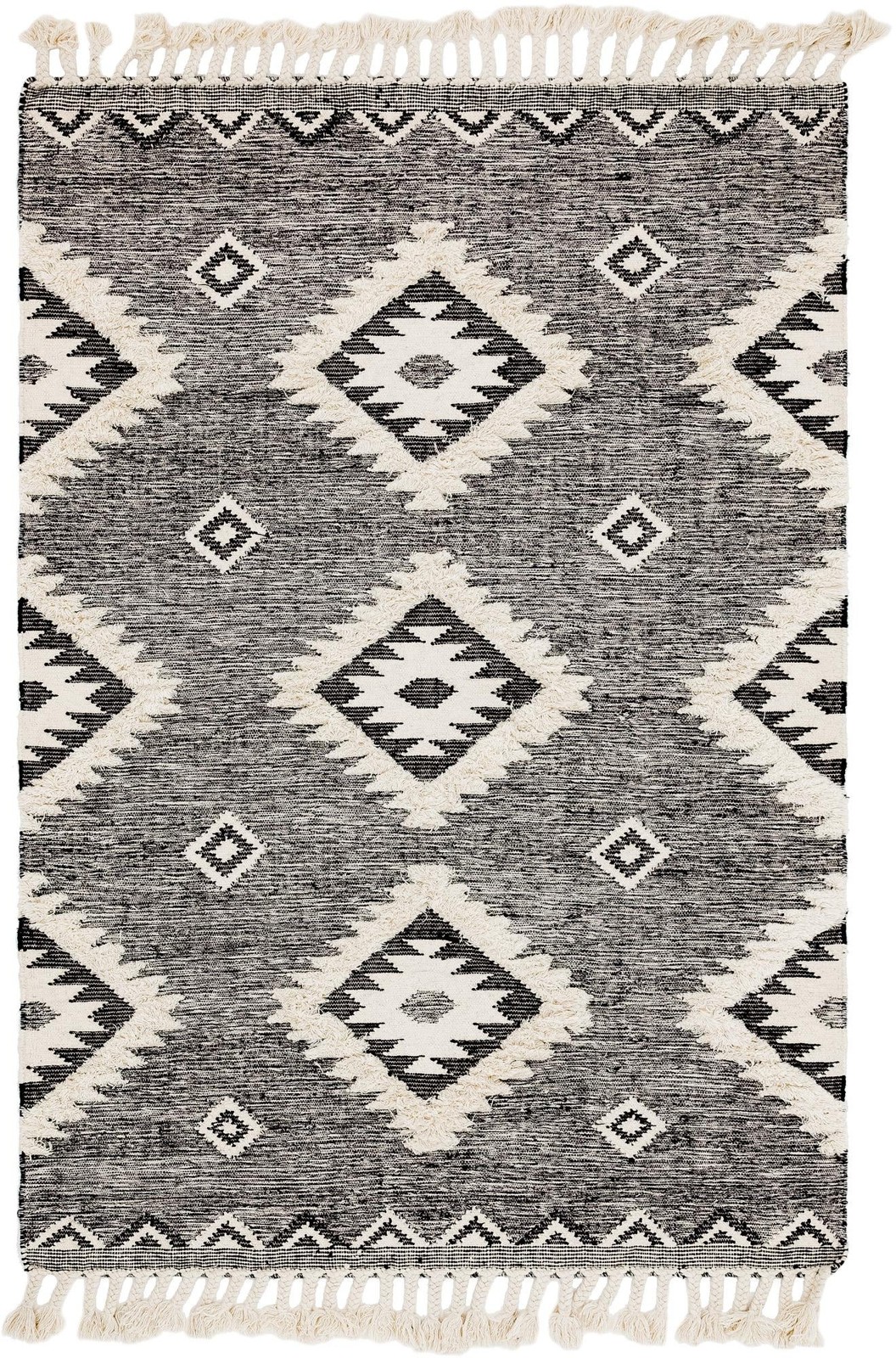 6' 1 x 9' Amaranth · Diamond Wool Rug, charcoal