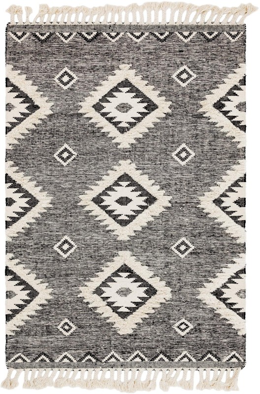 6' 1 x 9' Amaranth · Diamond Wool Rug, charcoal