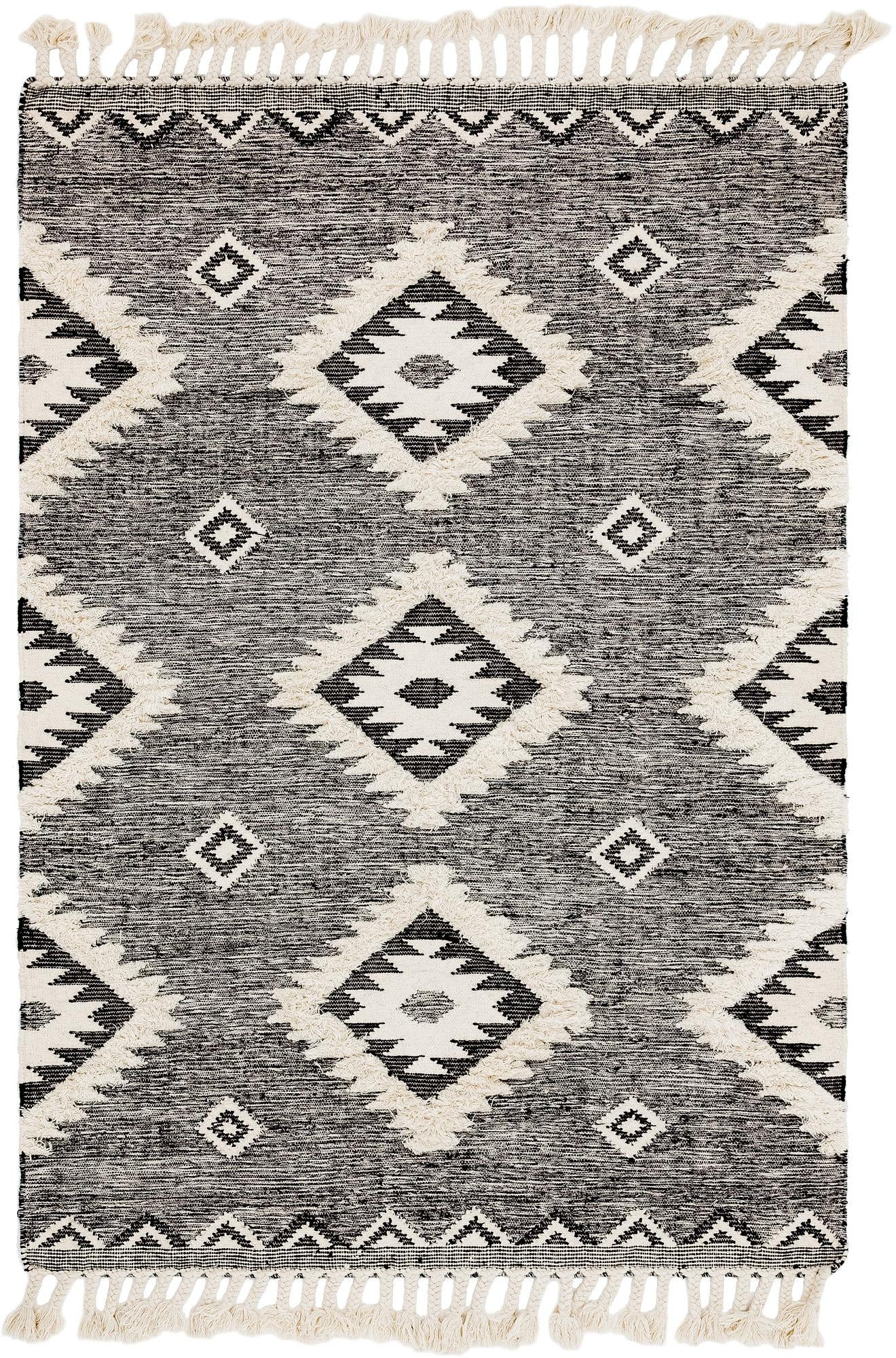 6' 1 x 9' Amaranth · Diamond Wool Rug, charcoal