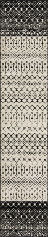 3' 3 x 16' 5 Vernon · Tribal geometric rug, black and white
