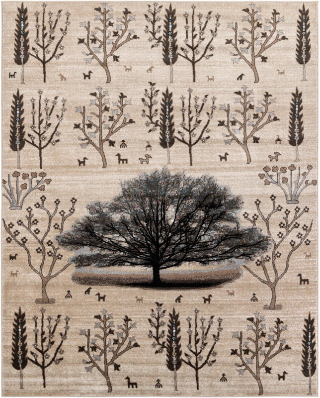 7' 10 x 10' Kettle · Floral / botanical rug, beige