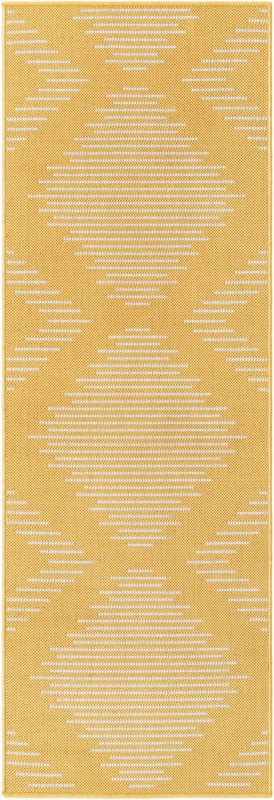 2' x 6' Harlow · Diamond Outdoor Rug, yellow