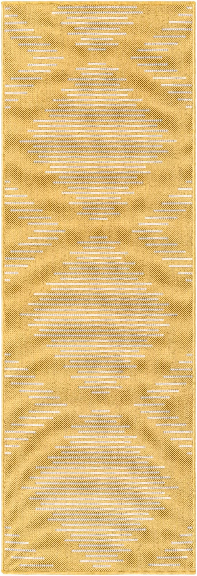 2' x 6' Harlow · Diamond Outdoor Rug, yellow