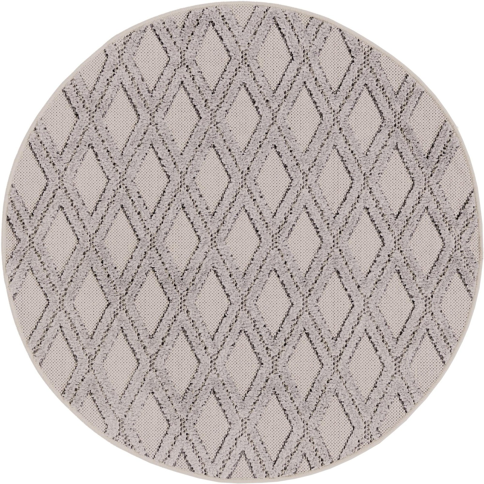 3' 3 x 3' 3 Goshen · Diamond rug, sandy beige and gray