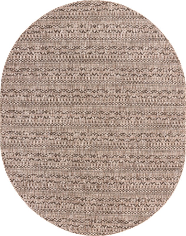 7' 10 x 10' Merlin · Geometric striped Outdoor Rug, natural and black