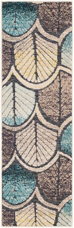 Brice · Floral / botanical Outdoor Rug, gray blue ivory