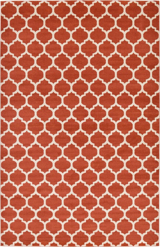 10' 6 x 16' 5 Arkwright · Trellis rug, terracotta and beige