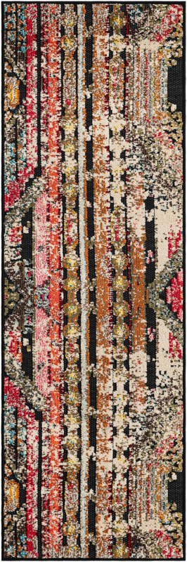 2' x 6' Cleary · Abstract Outdoor Rug, multi black