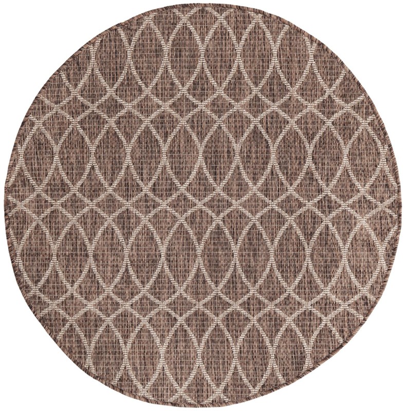 4' x 4' Atkins · Lattice Outdoor Rug, brown
