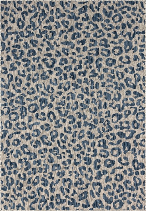 9' x 12' Cardamom · Animal print Outdoor Rug, blue