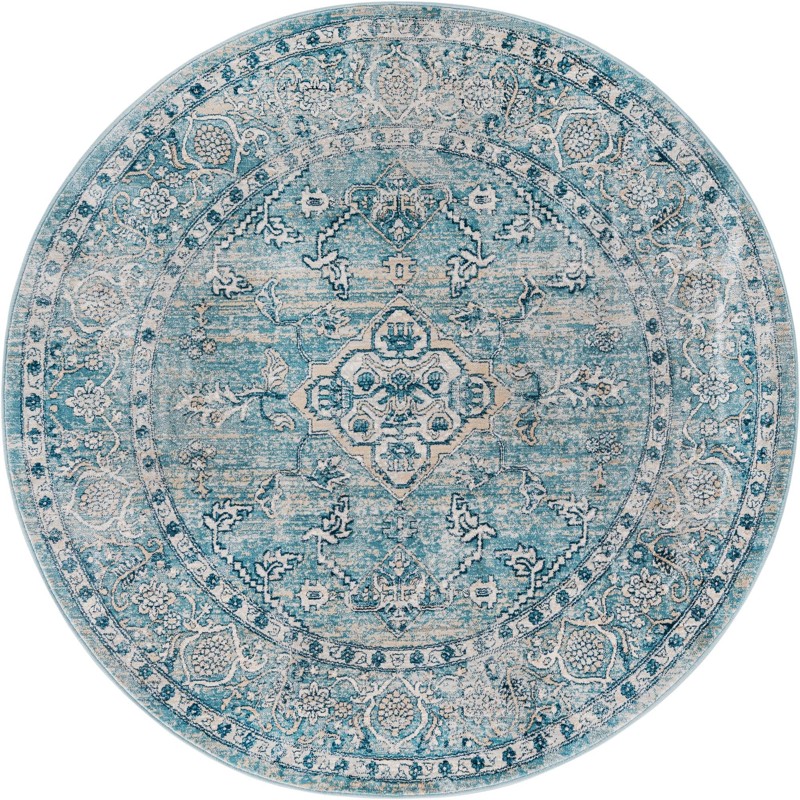5' 3 x 5' 3 Opal · Medallion rug, blue
