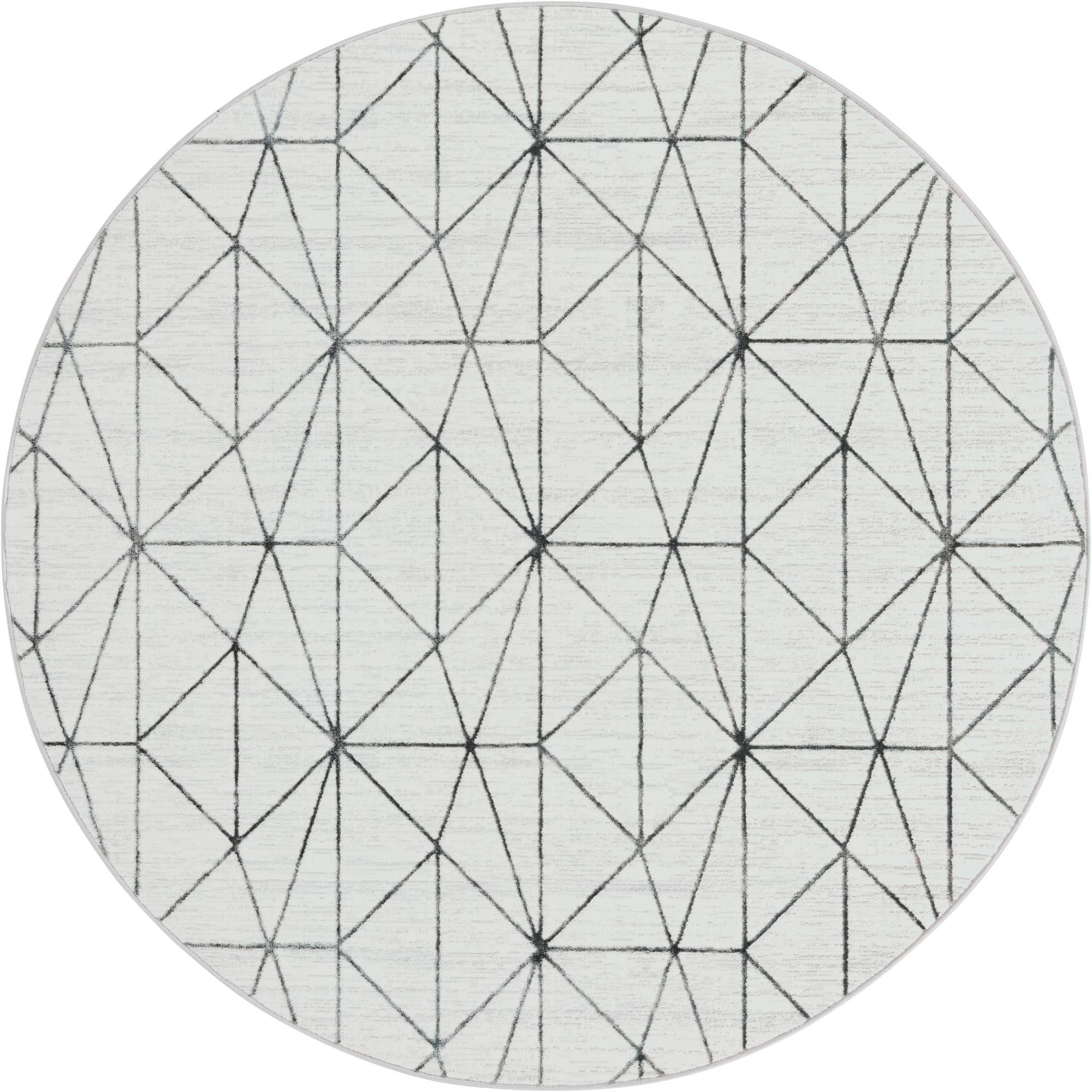 7' x 7' Gilman · Geometric rug, white