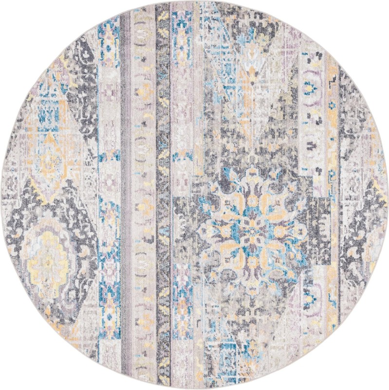 8' x 8' Amos · Abstract rug, gray