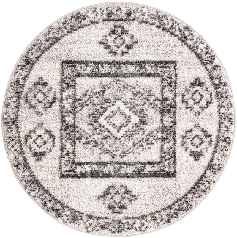 4' x 4' Hillcrest · Border rug, sand