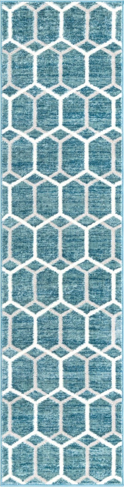 2' x 8' Babcock · Geometric rug, blue