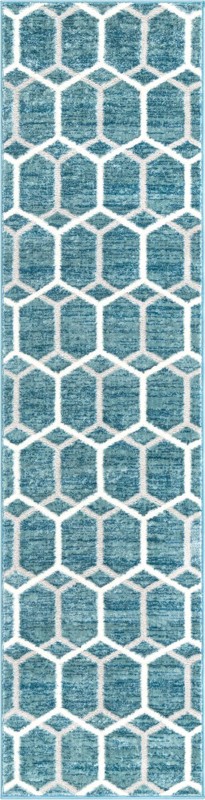 2' x 8' Babcock · Geometric rug, blue