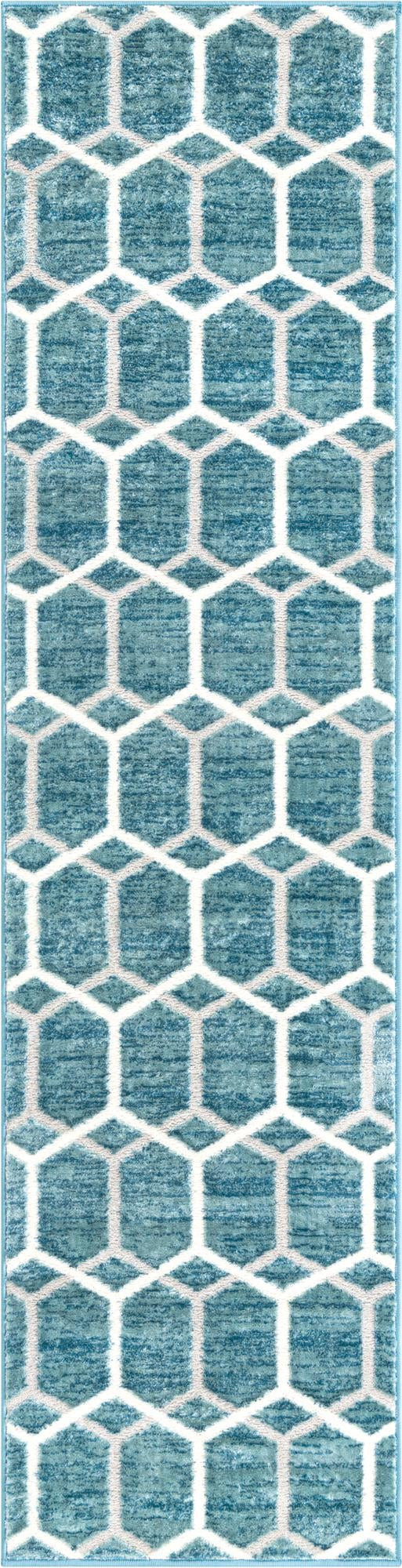 2' x 8' Babcock · Geometric rug, blue