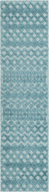 Creed · Geometric lattice Outdoor Rug, aqua blue