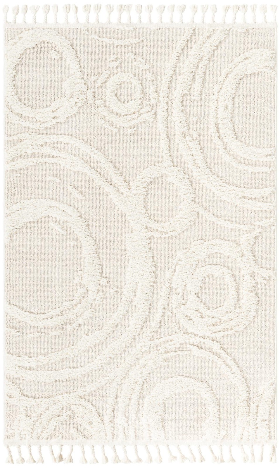 2' x 3' Beech · Abstract rug, ivory